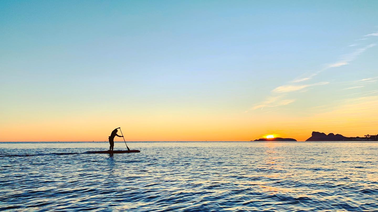 technique de rame paddle sunset 