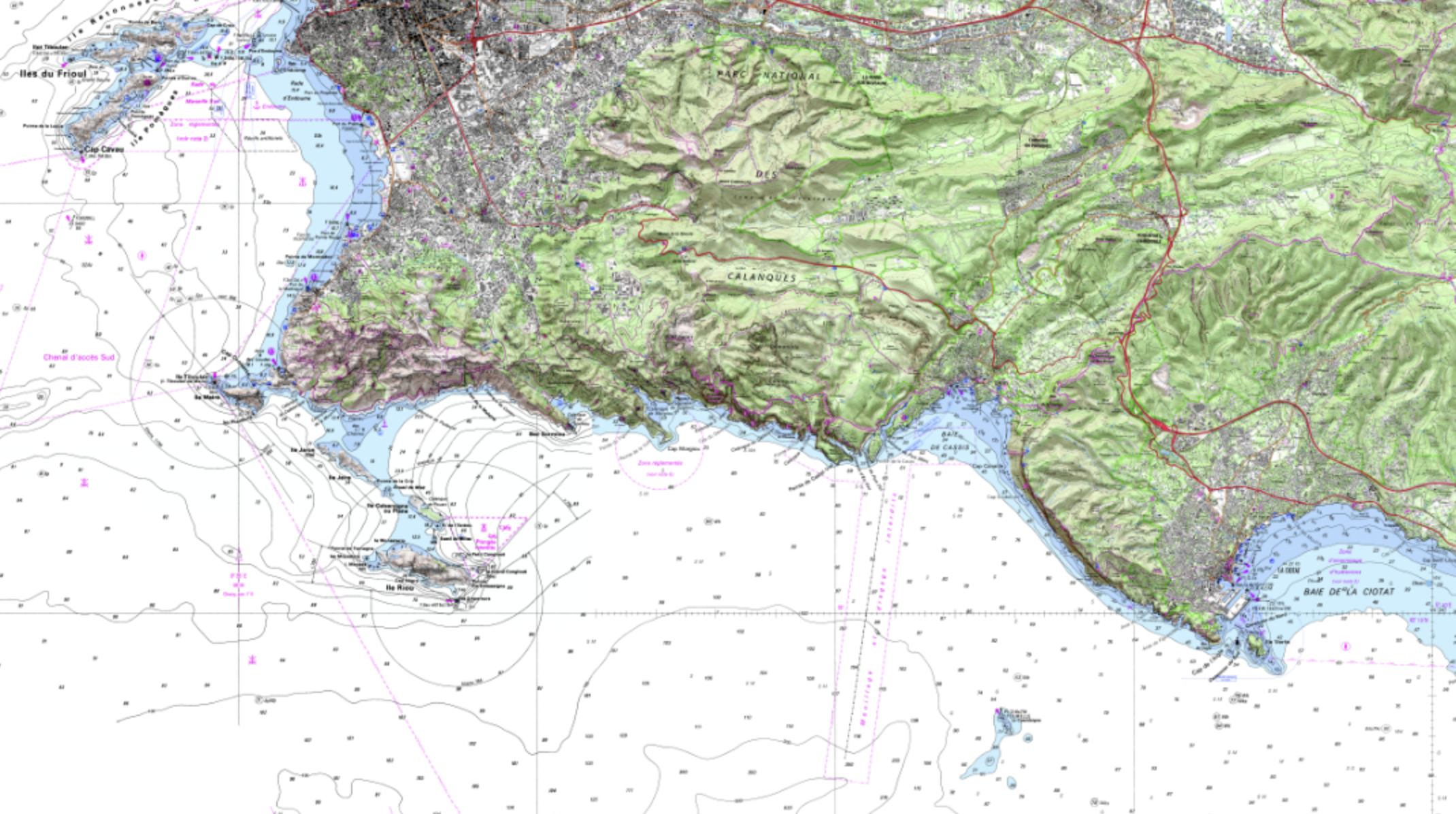 Cartographie Calanques de Marseille
